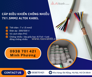 Dây cáp điện chống nhiễu 7x1.5mm2 altek kabel sẵn kho hà nội, hưng yên, lào cai