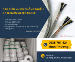 Dây cáp điều khiển có lưới chống nhiễu 8x0.5mm2 giá tốt đà nẵng, nghệ an, huế