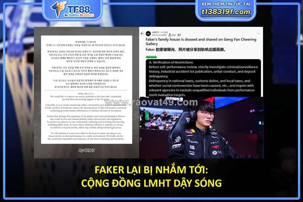 Faker lại bị nhắm tới: cộng đồng lmht dậy sóng