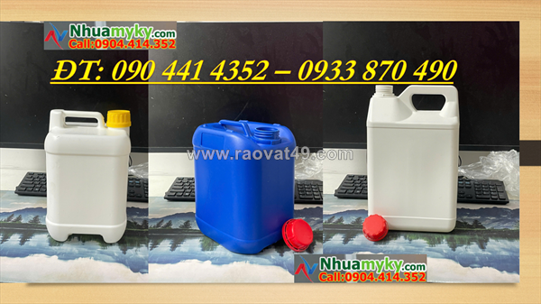 Gía can 1 lít vuông, can nhựa 2 lít đựng chất tạo bọt, can 5 lít đựng chất bôi trơn động cơ