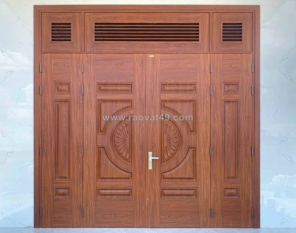 Giá cửa vòm thép vân gỗ | mẫu cửa hiện đại