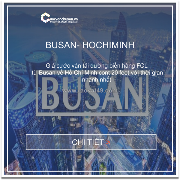 Giá cước vận tải biển hàng fcl từ busan về hồ chí minh