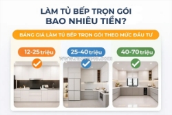 Giá làm tủ bếp trọn gói 2026 – báo giá chi tiết theo kích thước & vật liệu