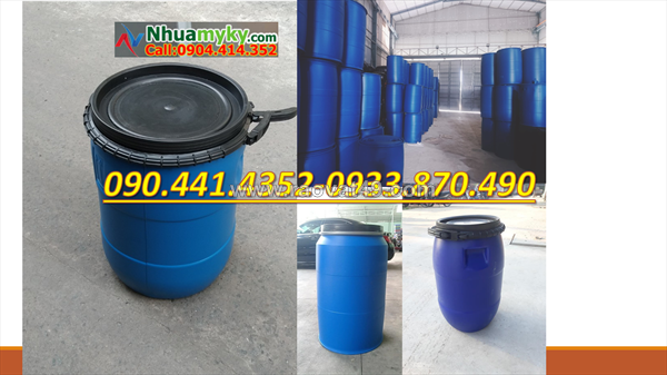 Gía thùng phuy nhựa 30 lít, thùng nhựa 50 lít chứa dầu dừa, thùng phuy 60 lít trữ nước sinh họat