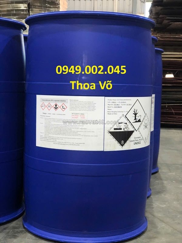 Glutaraldehyde 50% phuy 220kg – diệt khuẩn, diệt tảo, xử lý nước ao nuôi hiệu quả