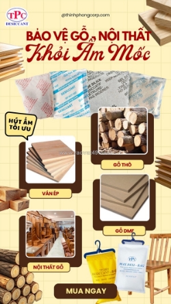 Gói hút ẩm clay cho gỗ nội thất xuất khẩu