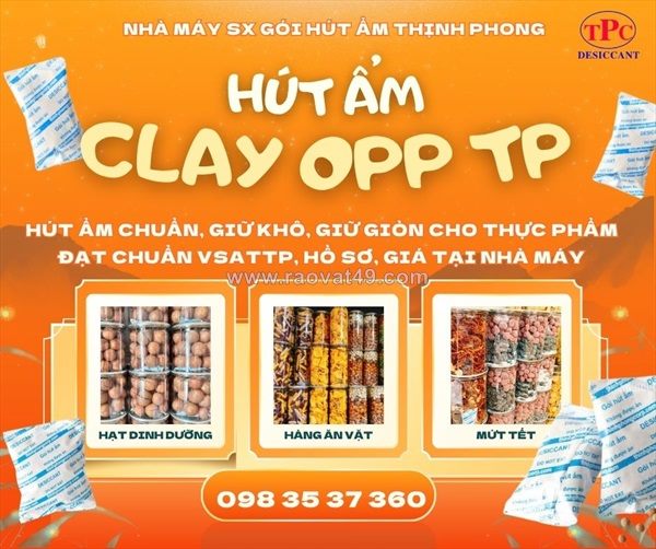 Gói hút ẩm clay – giữ đồ ăn vặt luôn giòn ngon, không lo ẩm mốc