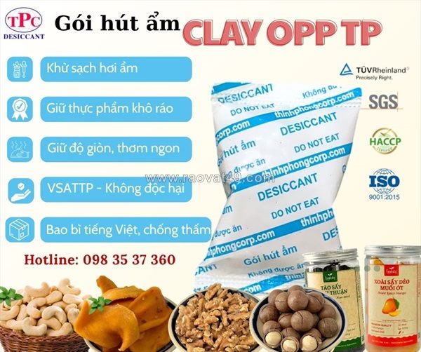 Gói hút ẩm clay – giữ đồ ăn vặt luôn giòn ngon, không lo ẩm mốc