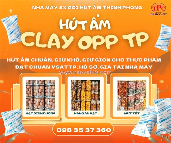 Gói hút ẩm clay opp thịnh phong – bí quyết giữ đồ ăn vặt luôn giòn ngon
