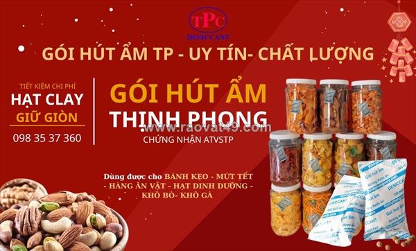 Gói hút ẩm clay opp thịnh phong – giải pháp bảo quản trái cây sấy khô hiệu quả