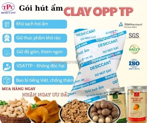 Gói hút ẩm clay opp thịnh phong – giữ trái cây sấy luôn khô ráo, giòn ngon