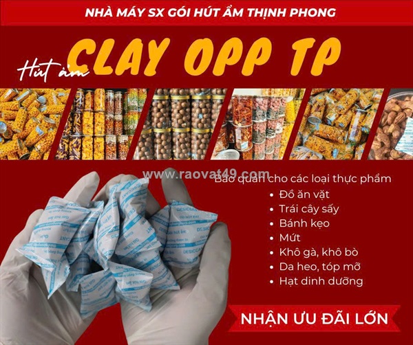 Gói hút ẩm clay opp thịnh phong – giữ trái cây sấy luôn khô ráo, giòn ngon
