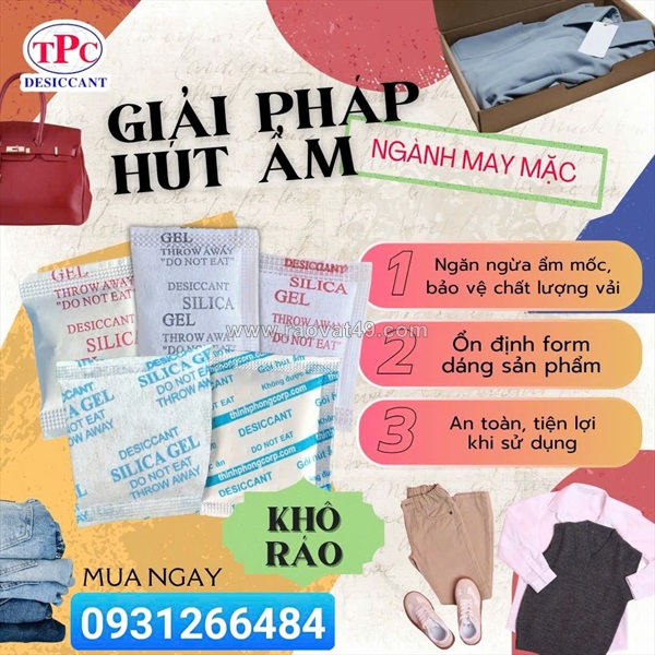 Gói hút ẩm silicagel 1g, 2g cho quần áo