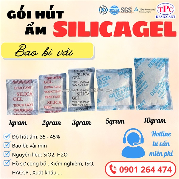 Gói hút ẩm silicagel bảo quản thực phẩm khô hiệu quả