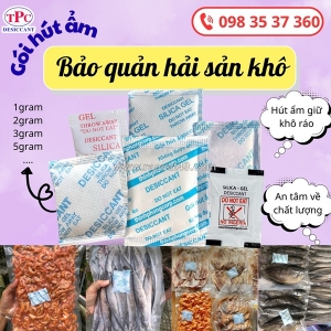 Gói hút ẩm silicagel thịnh phong – giải pháp chống ẩm mốc hiệu quả cho cá khô