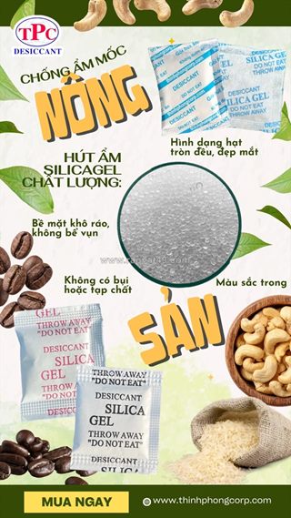 Gói hút ẩm thịnh phong – giải pháp bảo quản nông sản khô ráo, ngăn ngừa ẩm mốc hiệu quả