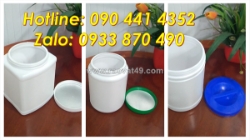 Hộp nhựa 250g đựng kim chi cải thảo, hủ nhựa 0.5kg vuông đựng hóa chất dạng rắn