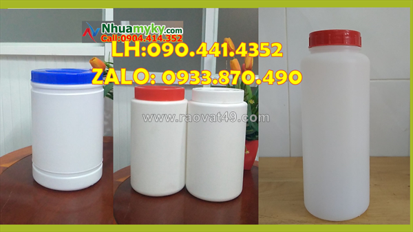 Hủ nhựa 250gr nắp vặn có kèm sẵn seal nhôm, hủ nhựa 500gr đựng sơn có kèm quai