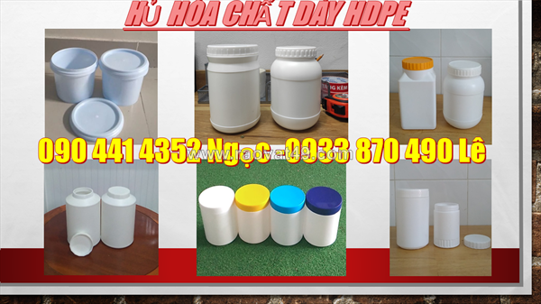 Hủ nhựa 50gr đựng kẹo dẻo, hủ nhựa 100g dày, hủ nhựa hdpe 250gr màu trắng c