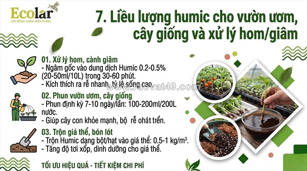 Hướng dẫn dùng phân bón hữu cơ humic chuẩn liều lượng cho cây
