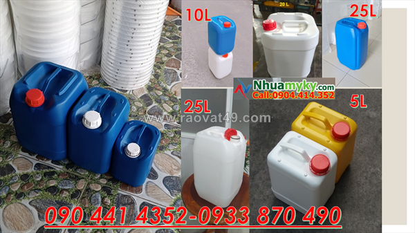 Khuyến mãi can nhựa 25 lít vuông dày 1kg4, can nhựa 20 lít đựng hóa chất freeship tphcm