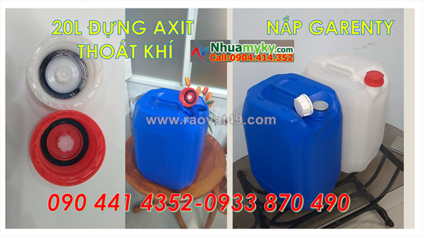 Khuyến mãi can nhựa 25 lít vuông dày 1kg4, can nhựa 20 lít đựng hóa chất freeship tphcm