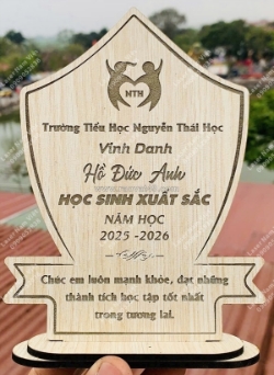 Làm kỷ niệm chương gỗ khắc laser theo yêu cầu - uy tín, chất lượng