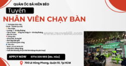[làm ngay] 2 nv chạy bàn quận 10