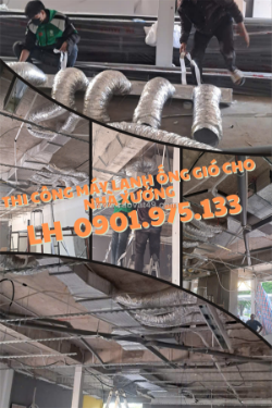 Lắp đặt máy lạnh giấu trần nối ống gió cho nhà xưởng tại long an