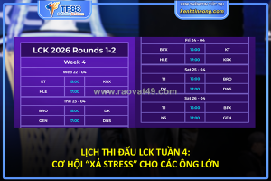 Lịch thi đấu lck tuần 4: cơ hội “xả stress” cho các ông lớn