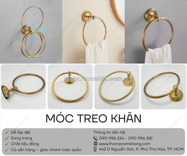 Móc treo khắn - điểm nhấn tinh tế cho phòng tắm hiện đại