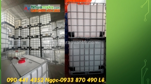 Mua bồn nhựa ibc 1 khối đựng nhớt, tank nhựa vuông 1 khối lớn
