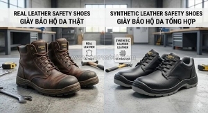Nên chọn giày bảo hộ da thật hay da tổng hợp