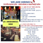 Nhà hàng q1 tuyển quản lý nhà hàng - nv pha chế , phục vụ