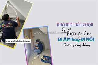 Nhà mới nên chọn phương án đi ống đồng điều hòa âm tường hay nổi?