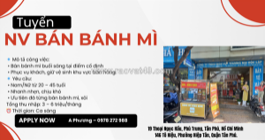 Nhân viên bán bánh mì tân phú