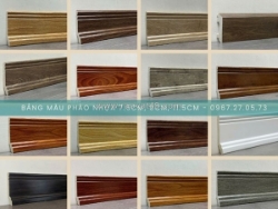 Phào chân tường nhựa giả gỗ cao 7.5cm, 8cm, 9cm, 11.5cm