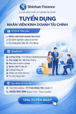 Shinhan finance tuyển dụng – nhân viên kinh doanh