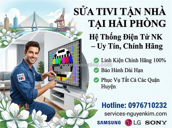 Sửa tivi tận nhà tại hải phòng: dịch vụ uy tín, linh kiện chính hãng 100%