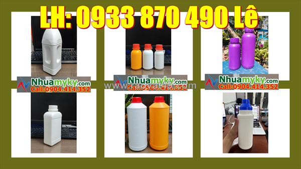 Sx chai nhựa 1 lít vuông, chai nhựa 0.5 lít đựng hóa chất, chai lọ 250ml đựng tinh dầu tràm trà