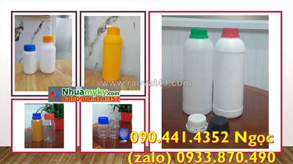 Sx chai nhựa 250ml đựng chất tẩy vết bẩn, chai nhựa 100ml đựng hóa chất sinh học