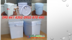 Sx xô nhựa  lít nắp rót đựng dầu nhớt, thùng sơn nhựa 12 lít, vỏ thùng đựng sơn 10 lít màu đen