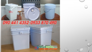 Sx xô nhựa  lít nắp rót đựng dầu nhớt, thùng sơn nhựa 12 lít, vỏ thùng đựng sơn 10 lít màu đen