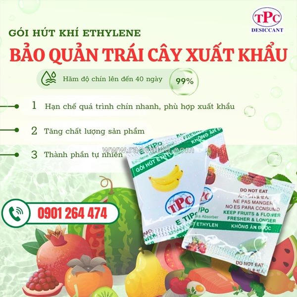 Tại sao nên dùng gói hút khí ethylene thịnh phong cho trái cây tươi?