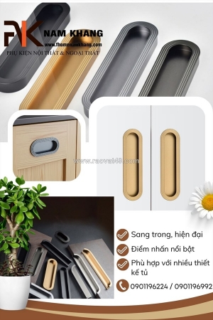 Tay nắm âm tủ nk061 - nâng tầm nội thất hiện đại