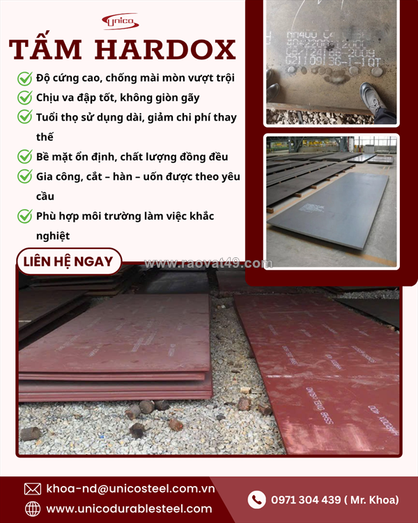 Thép tấm hardox: giải pháp chống mài mòn cực hạn cho công nghiệp nặng