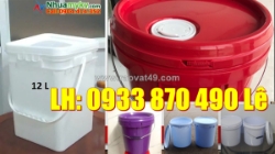 Thùng đựng sơn  lít nắp rót tròn, vỏ thùng sơn vuông 20 lít trắng, thùng đựng sơn 20 lít nắp khóa xé