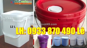 Thùng đựng sơn  lít nắp rót tròn, vỏ thùng sơn vuông 20 lít trắng, thùng đựng sơn 20 lít nắp khóa xé