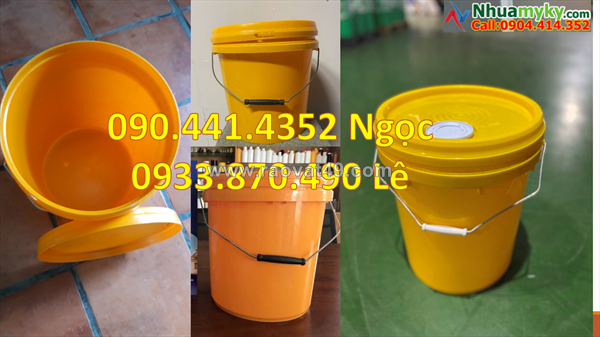 Thùng nhựa 20 lít vuông đựng sơn ngoại thất, vỏ thùng sơn 22 lít vuông loại tốt nhất