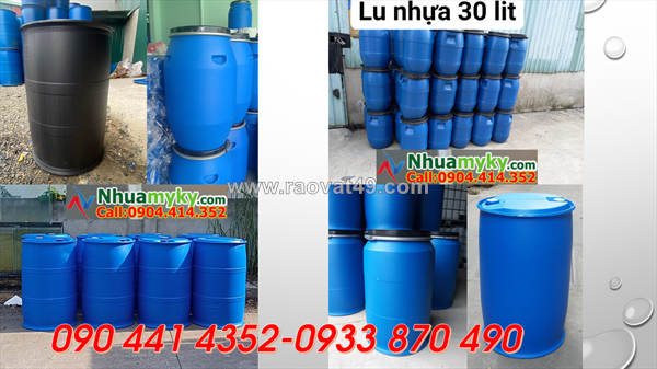 Thùng phuy 4 đai làm bè cá, thùng phuy nhựa 100 lít đựng gia vị làm bánh kẹo